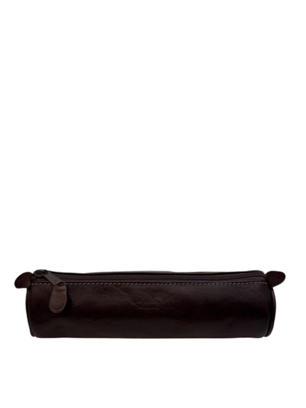 NAVIKA - BROWN ITALIAN LEATHER MULTI-USE TOP ZIP CARRYING POUCH BAG
